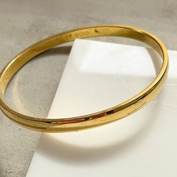 Kate Spade New York Idiom Heart of Gold Yellow Plated Bangle Bracelet 2.5" - Picture 6 of 6